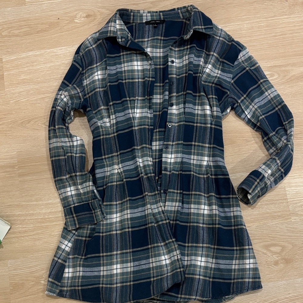 Plaid Button-Up Shirt